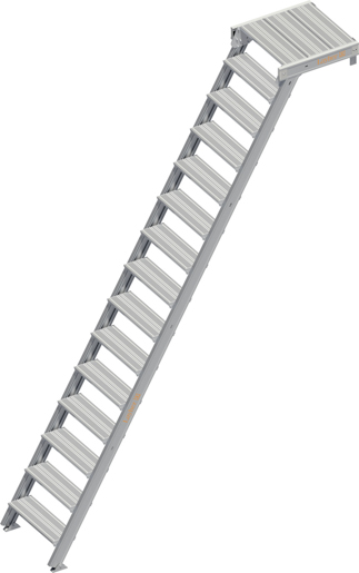 Layher Alu-Treppe 60° ohne Handlauf 0,60x3,60m, mit Plattform #1126815